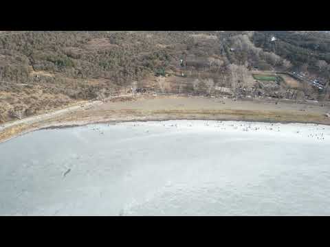 Frozen lake გაყინული ლისი 4k30fps drone stock video